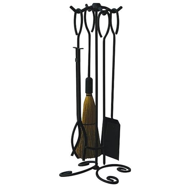 Uniflame Uniflame F-1187B Black Wrought Iron 5-Piece FireSet F-1187B - main